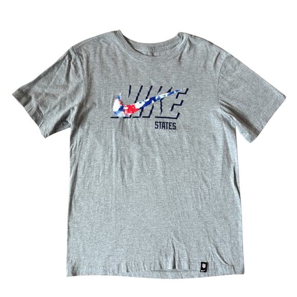 Nike USMNT USA Swoosh T-Shirt Gray Tee Casual United States Soccer Athletic - Picture 1 of 6